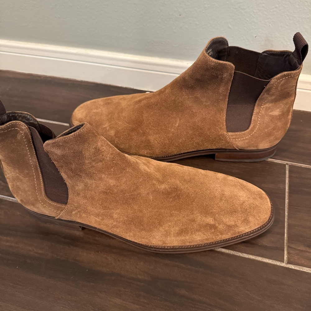 Flag LTD Men's Brown Leather Suede Chelsea Slip On Boots 12 - Picture 4 of 10
